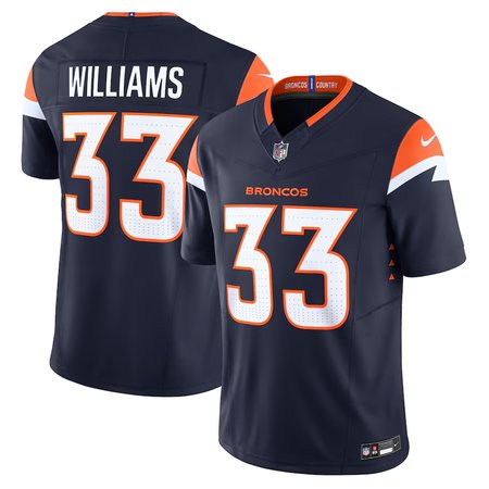 Men's Nike Javonte Williams Navy Denver Broncos Alternate Vapor F.U.S.E. Limited Jersey